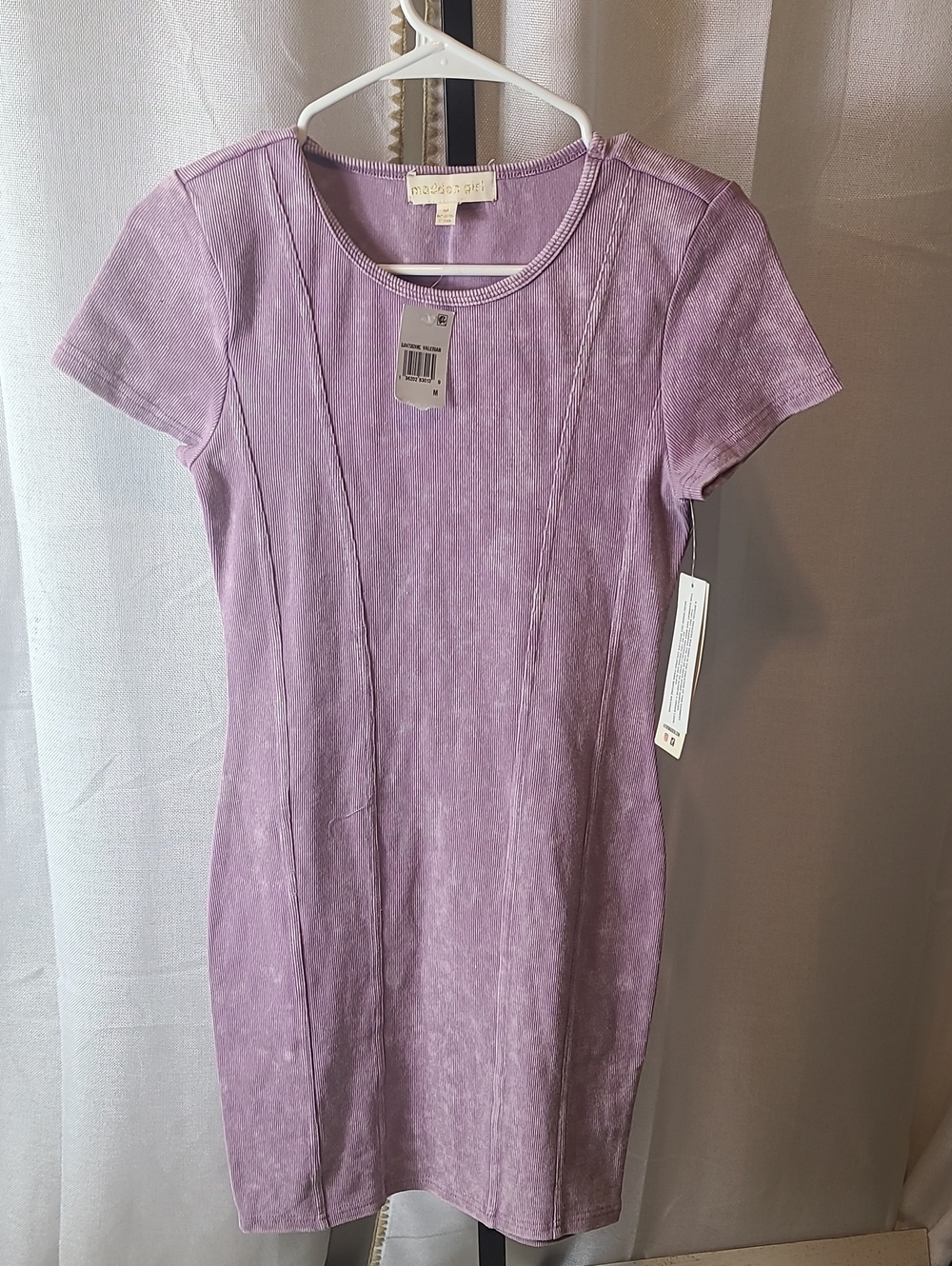 Madden Girl ribbed knit short-sleeve mini bodycon Dress Med.  New